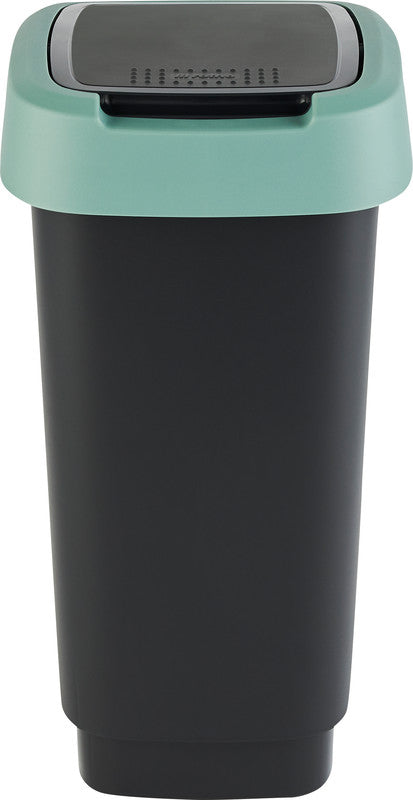 Rotho Abfallcontainer – 10 l – mit Deckel – Kunststoff, Mistelgrün – B × H × T 181 × 330 × 248 mm