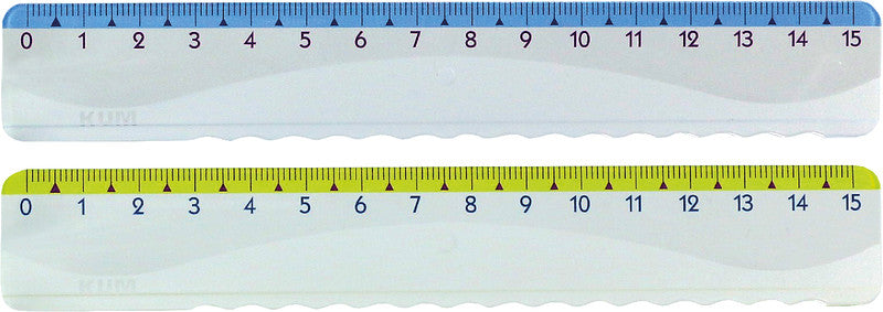 Kum Wandtafel-Lineal 15 cm – Kunststoff, sortiert, mit Wellenkante