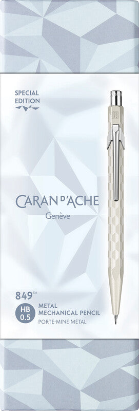 Caran d-Ache 849 Alpine Frost Special Edition Druckbleistift – 0,5 mm – Aluminium – Weiss