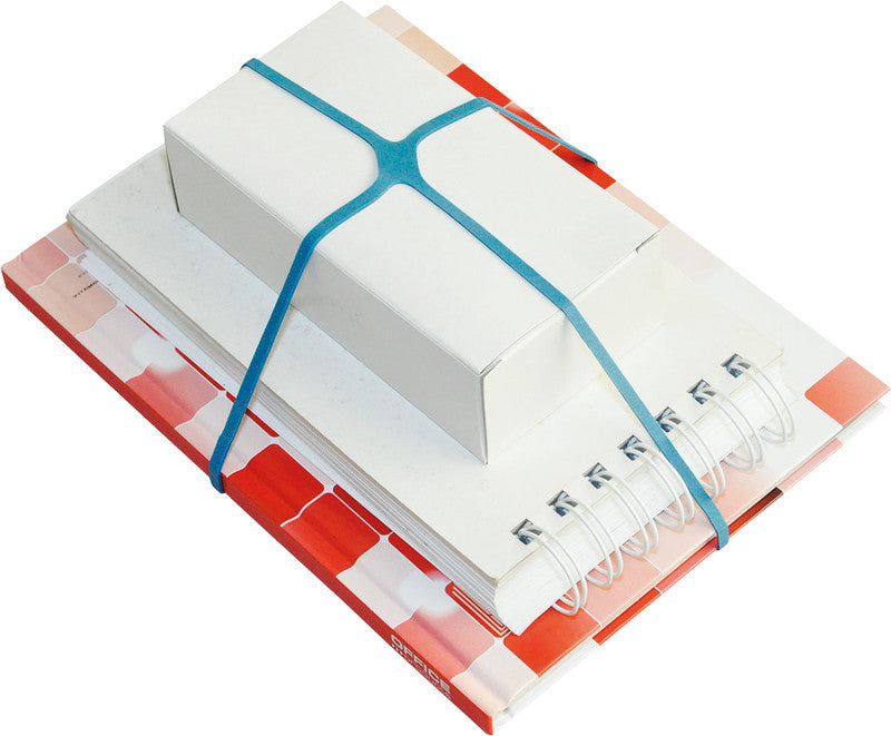 Q-connect Kreuzgummibänder – 10 × 75 mm, Ø 50 mm, farbig sortiert, Naturkautschuk, 100 g