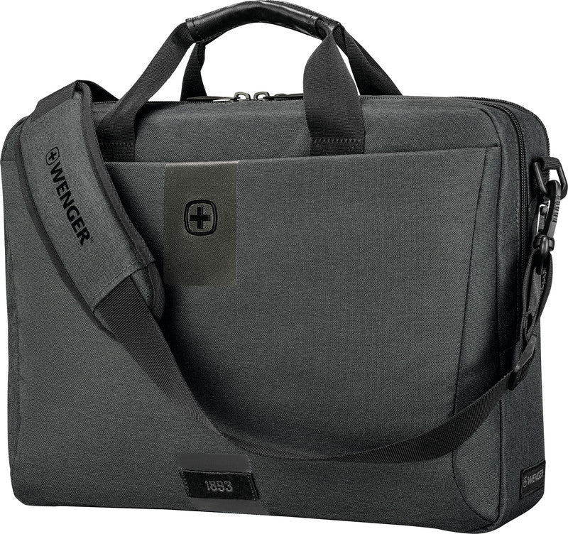 Wenger/SwissGear Wenger MX ECO Brief Notebook-Tasche – 15 l, wasserabweisend, Aufsteckfunktion, recyceltes PET (rPET), grau