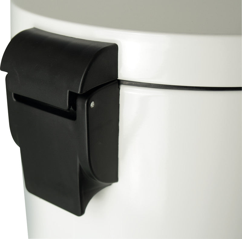 Helit Papierkorb the silent – 12 l – Stahl, weiss – Ø 245 × H 405 mm