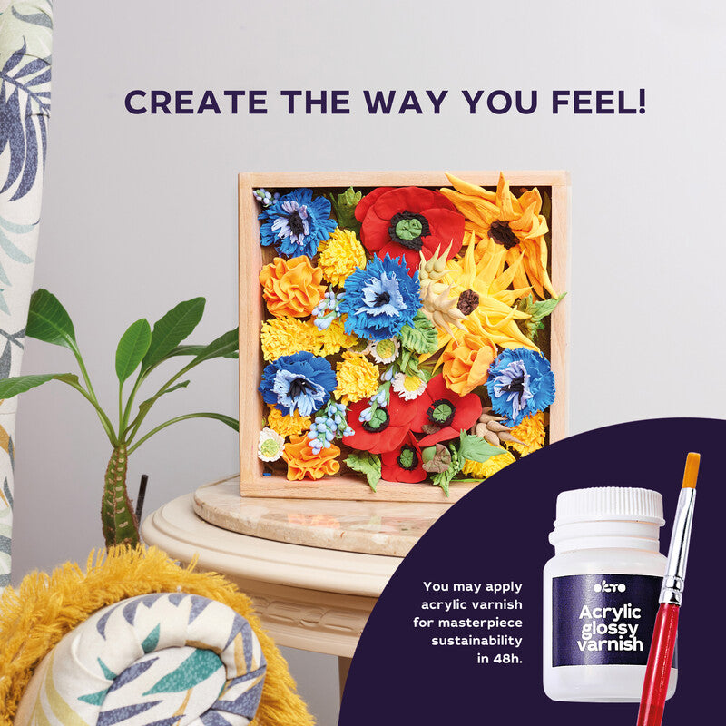 Okto Sensory Art – Modelliermasse-Set Flowers – ab 14 Jahren – 36 Modelliermassen – 210 × 210 mm