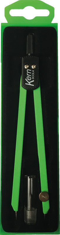 Kern scola Wandtafel-Zirkel – Schenkellänge 13,5 cm, Radius 15 cm, Aufnahme bis 3,5 mm, Messing, Grün