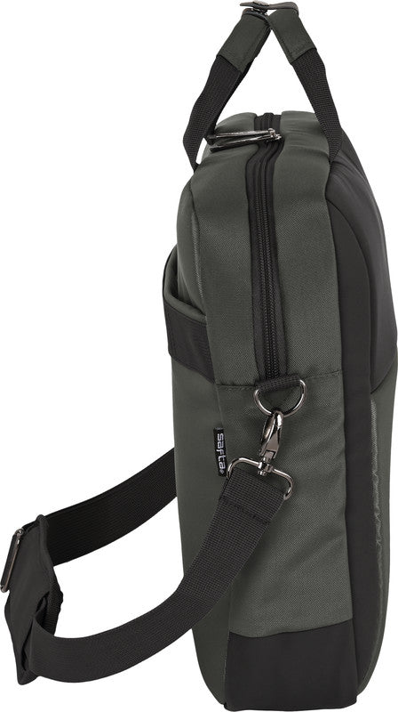 Safta Business Notebook-Tasche – 12,5 l, USB-Port, Aufsteckfunktion, Nylon, Grau/Schwarz