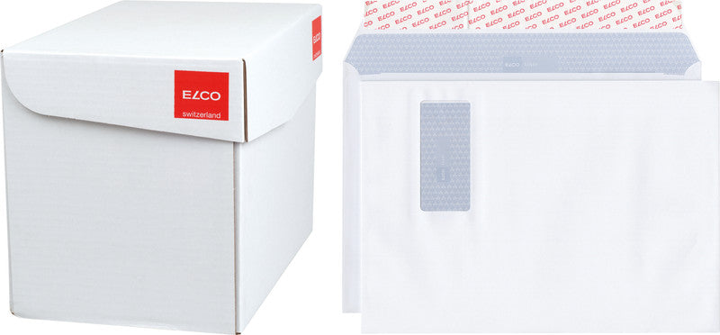 Elco Couvert C4, Fenster rechts, selbstklebend, hochweiss, 90 g/m², Spezial-Laserpapier – 250 Stk.