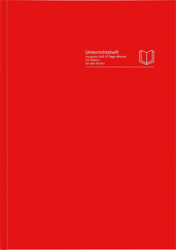 Verlag für unterrichtsm. Unterrichtsheft, A4, Hardcover, 128 Seiten, perforiert, 100 g/m² – Rot