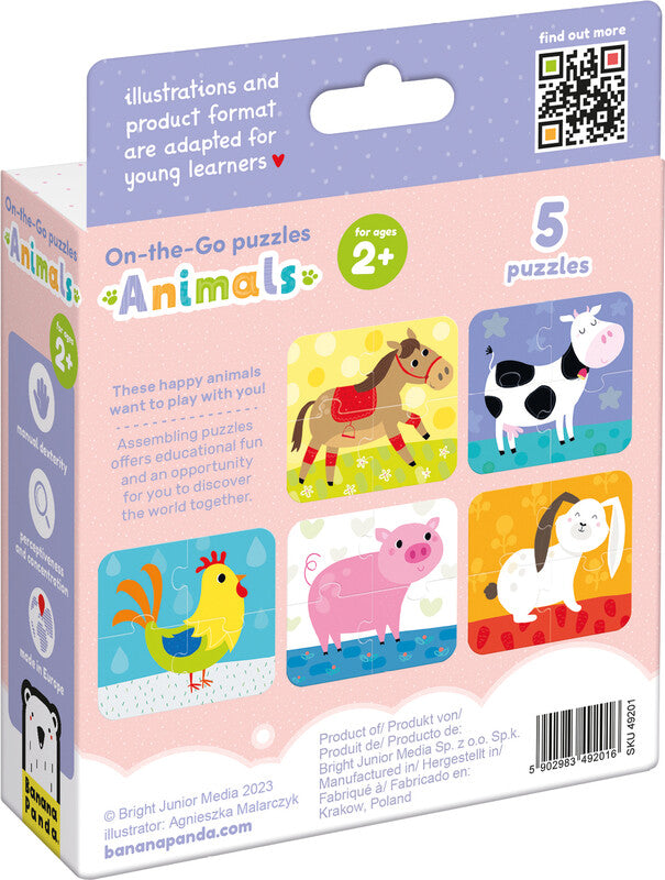 Banana panda Puzzle Tiere – 20 Teile – 13,0 × 17,0 cm – ab 2 Jahren – Karton, mehrfarbig
