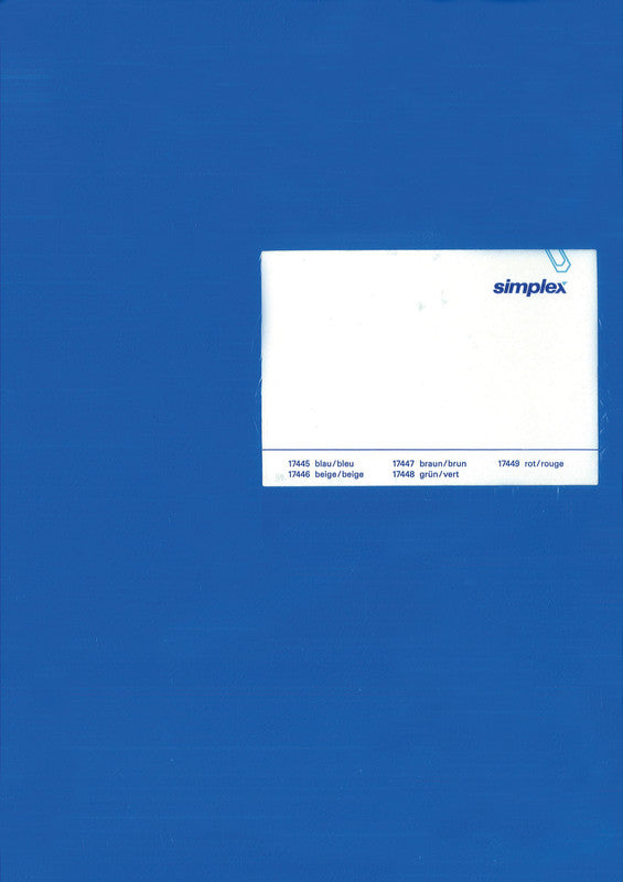 Simplex Geschäftsbuch, 175 × 220 mm, 2 Kolonnen mit Kopf, Fadenheftung, Karton, 40 Seiten – Blau