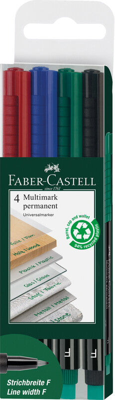 Faber-Castell Multimarker für Permanent-Marker – sortiert, 4er Pack