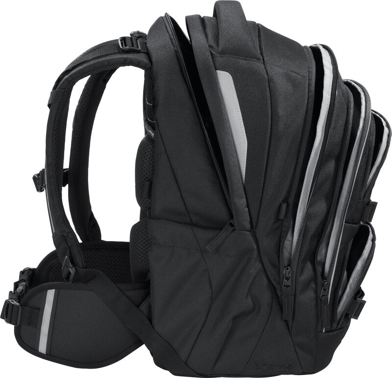 Coocazoo Rucksack Porter – schwarz – 35 l – B 30,0 × H 46,0 × T 23,5 cm – aus 100% recycelten PET-Flaschen