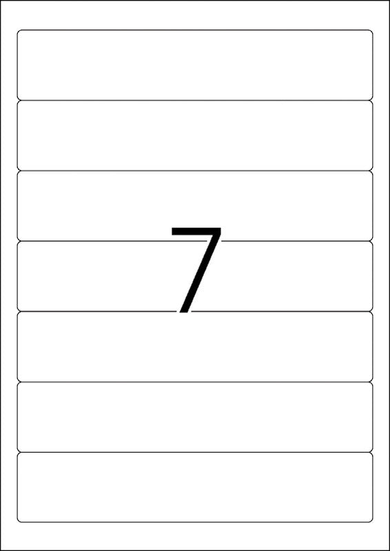 HERMA Druckeretiketten, 192 mm × 38 mm, weiss, Papier, permanent, Packung 100 Blatt (700 Etiketten)