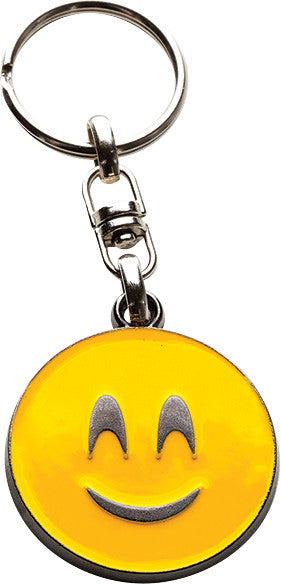 Silca Schlüsselanhänger – Stahl, B 40 × H 100 mm, assortiert, Motiv "Smiley"
