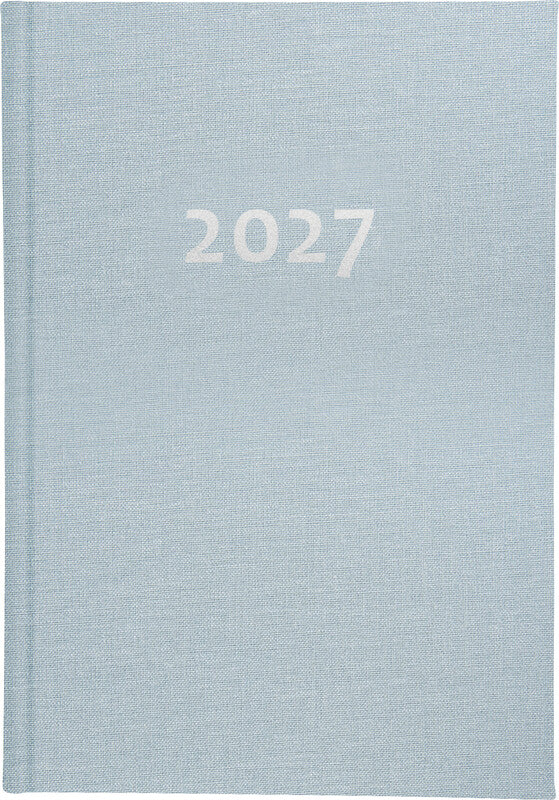 Biella Dispo Term Agenda – 1 Woche/2 Seiten, gebunden, 14,5 × 20,5 cm, Jan–Dez 2027, Hellblau, FSC