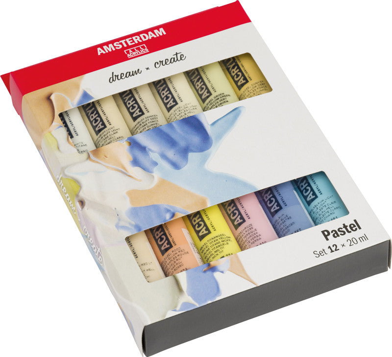 Royal Talens Amsterdam – Acryl Standard – Acrylfarbe – Set – 12 Farben, sortiert, 12 × 20 ml