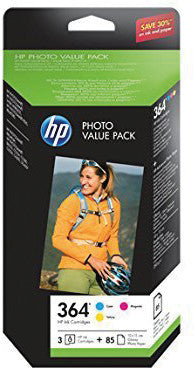 HP Tintenpatronen-Multipack 364 Photo Cube, mit Fotopapier 3,94" × 5,91" (50 Blatt) – für Inkjetdrucker