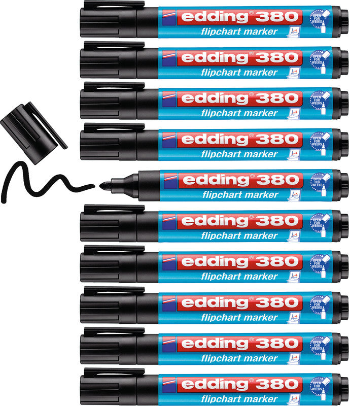 Edding Flipchart-Marker 380 – Rundspitze 1-5 mm – Schwarz