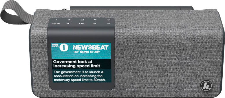 Hama DR200BT Tragbares Radio – DAB+/UKW, Bluetooth, Netz/Akku, Grau