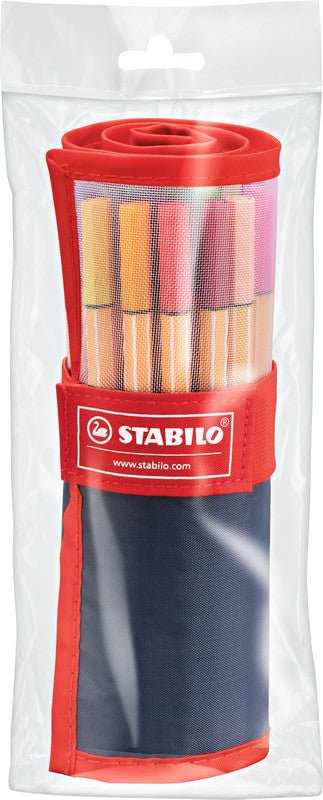 STABILO Fineliner – 25er-Set – 0,4 mm – 25 Farben, sortiert