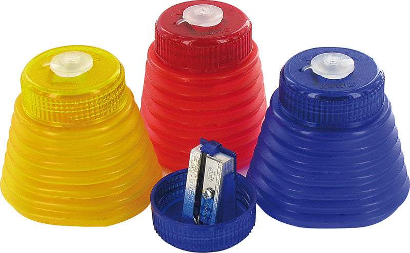 Kum Spitzer – manuell, 1-Loch, mit Behälter, für Blei- und Buntstifte Ø 8 mm, Kunststoff, assortiert