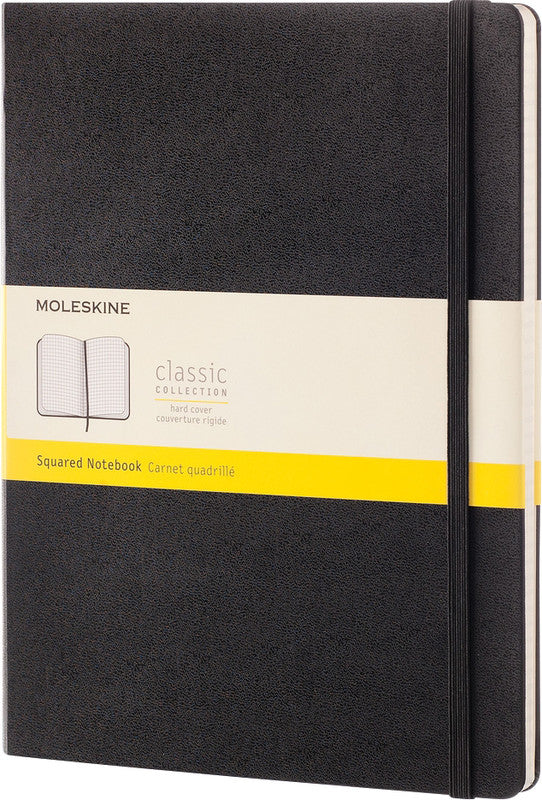 Moleskine Notizbuch Classic Collection, kariert, Leimbindung, Hardcover, 192 Seiten, 70 g/m² – schwarz