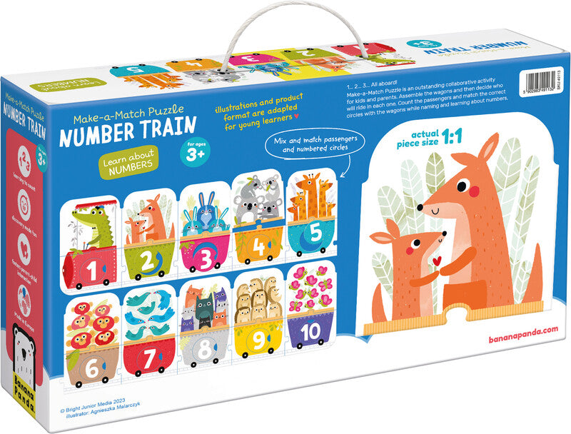 Banana panda Puzzle – Make-a-Match (Number Train), 30 Teile, ab 1 Spieler, ab 3 Jahren