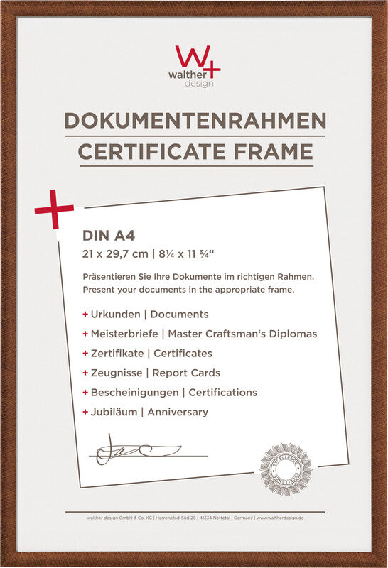Walther Design Wechselrahmen New Lifestyle, Kunststoff, Bronze, 18 × 24 cm, mit Aufsteller und Aufhänger