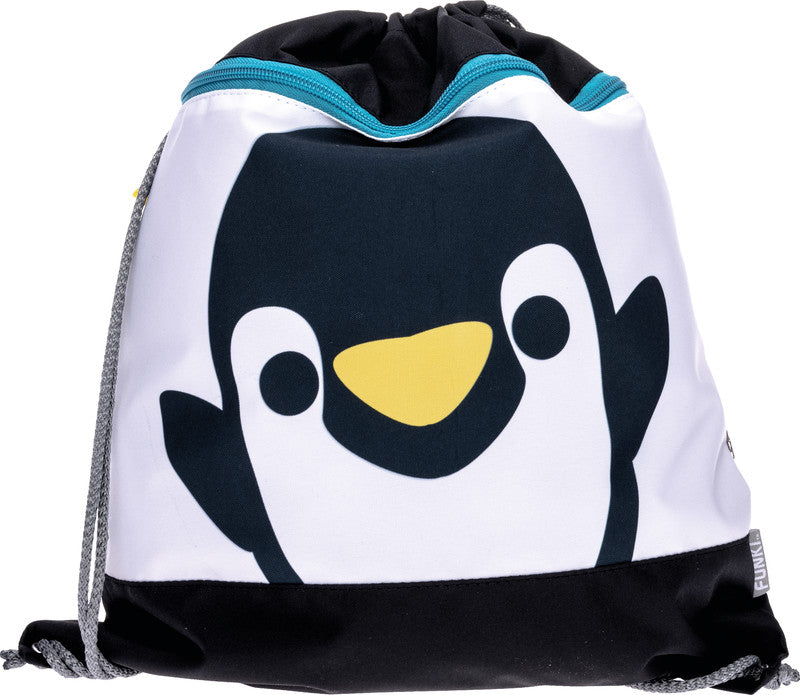 Funki Sportbeutel – 12 l, Motiv Penguin minimono, wasserabweisend, 36 × 42 cm