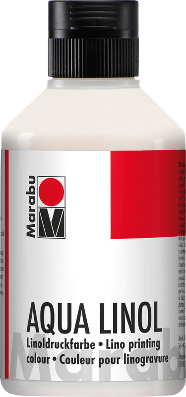 Marabu Linoldruckfarbe – Weiss, 250 ml, für Linolschnitt