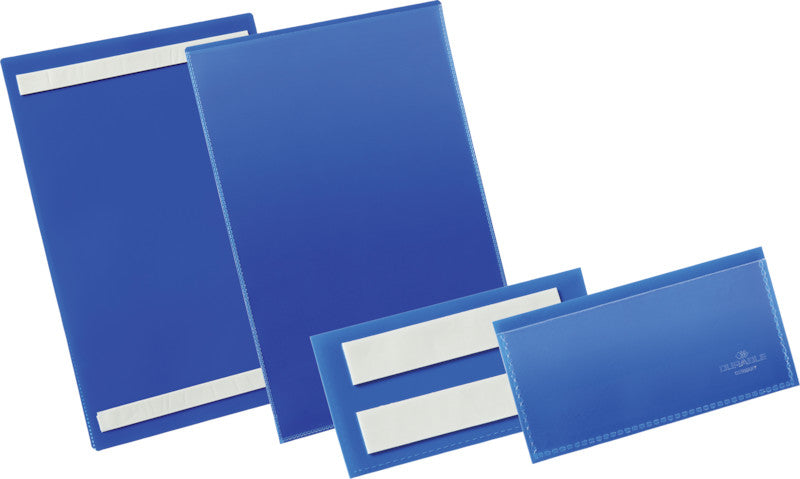 Durable Kennzeichnungstaschen – 210 × 297 mm, blau, selbstklebend, für A4 Hochformat