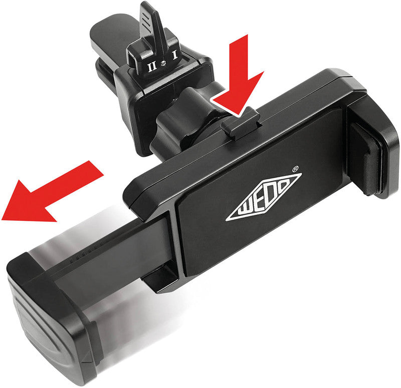 Wedo Kfz-Lüftungsgitter-Klemmhalterung – 55–85 mm, Kunststoff, schwarz
