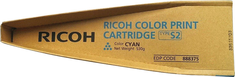 Ricoh Toner TYPE S2 – cyan, 18000 Seiten – für Farb-Laserdrucker/Multifunktionsgeräte