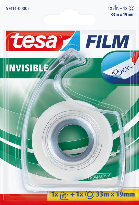 tesa Handabroller Easy Cut – für Rollenbreite bis 19 mm, für Bandlänge bis 33 m, für Kern 1", Metallmesser