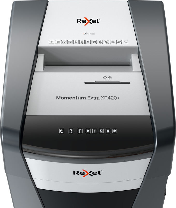 Rexel Momentum Extra XP420+ – Aktenvernichter, DIN P-4, Partikelschnitt 4 × 35 mm, 20 Blatt, 60 l, A4