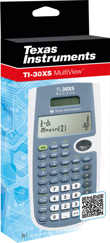 Texas Instruments Taschenrechner TI-30XS MultiView – 16-stellig, 4-zeilig LCD, Solar + Batterie, 85×185×15 mm