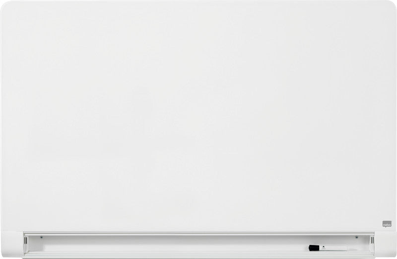 Nobo Whiteboard – 126 × 71 cm, Glas, magnetisch, Wandmontage, inkl. Stift, Neodym-Magnete, Stifteablage