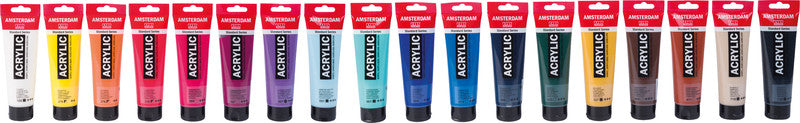 Royal Talens Amsterdam – Acryl Standard – Acrylfarbe – Set – 18 Farben, sortiert, 18 × 120 ml