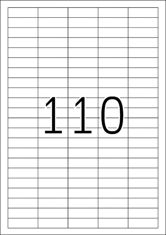HERMA Druckeretiketten, 38 mm × 13 mm, weiss, Papier, ablösbar, 25 Blätter (2750 Etiketten)
