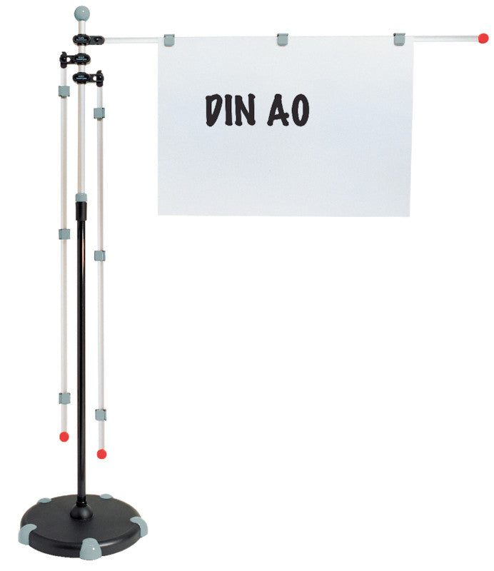 MAUL Planhalter – für A0 hoch/quer, mit Rollen, schwarz, Metall/Kunststoff