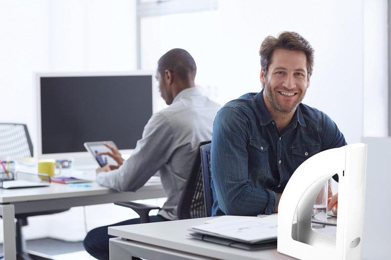 Q-Connect C4 Stehsammler – 80 mm, weiss, Kunststoff