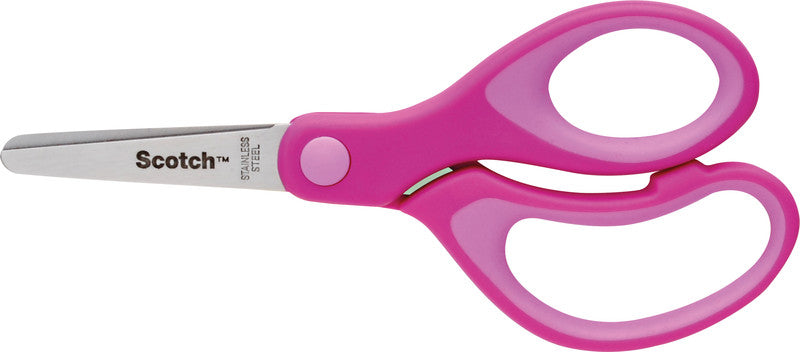 Scotch Kinderschere – 12 cm, Edelstahl, für Rechts- und Linkshänder, abgerundete Spitzen, Softgrip, Kunststoff