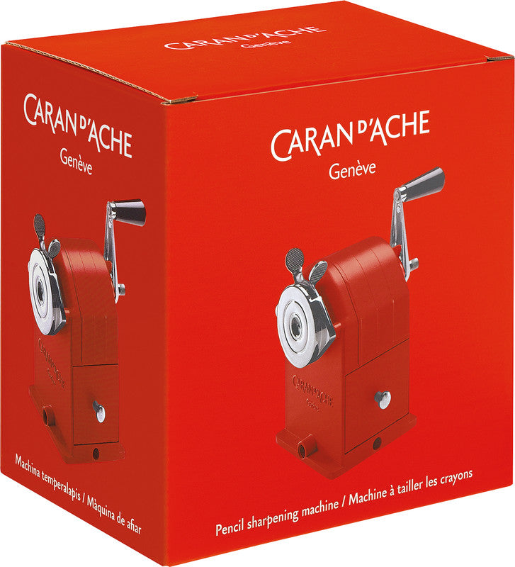 Caran d-Ache Caran d'Ache Spitzer – manuell, mit Behälter, für Blei- & Buntstifte 4–10 mm, Metall, rot, 455