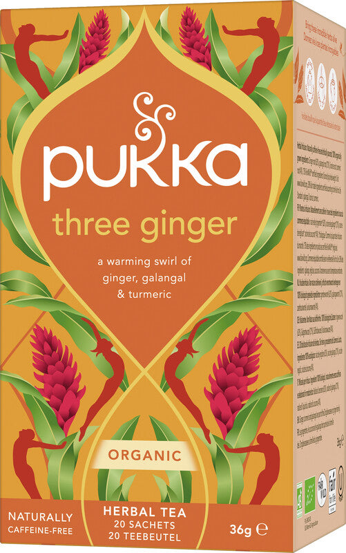 Pukka Teebeutel – Three Ginger – Kräutertee, Bio, kompostierbar – 20 Beutel