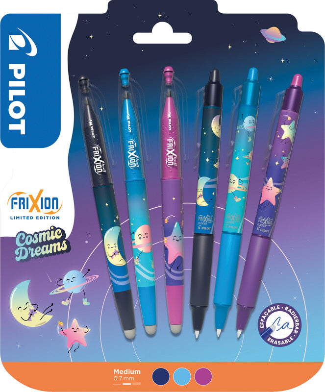 Pilot FriXion Ball Cosmic Dreams – Tintenroller, sortiert, radierbar, Kunststoff, für Linkshänder – 6 Stk.