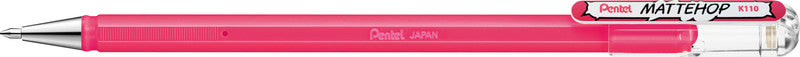 Pentel Mattehop Gelschreiber 8er Etui – 8 Farben, 0,5 mm, dokumentenecht, wasserfest, lichtbeständig, Kappe