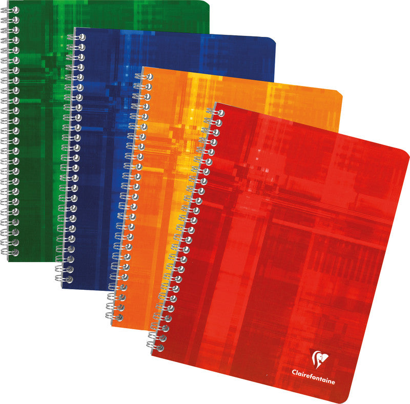 Clairefontaine Spiralblock, 170 × 220 mm, liniert, Spiralbindung, Karton, 50 Blatt – farbig sortiert