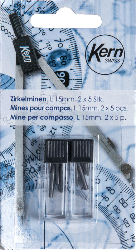 KERN Zirkelminen – Ø 2 mm, 15 mm, HB, Graphit – Dose à 5