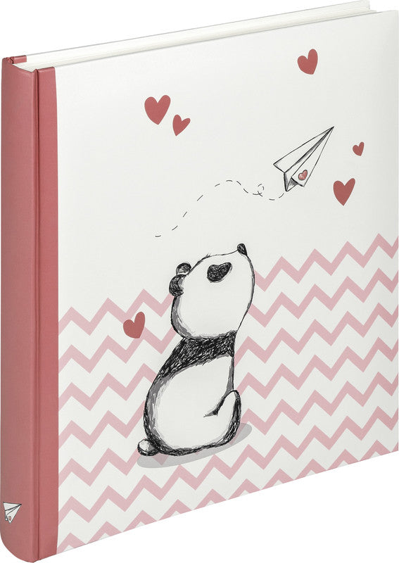 Walther Design Walther Fotoalbum Little Panda – für 280 × 305 mm, rosa, illustrierter Vorspann, Karton