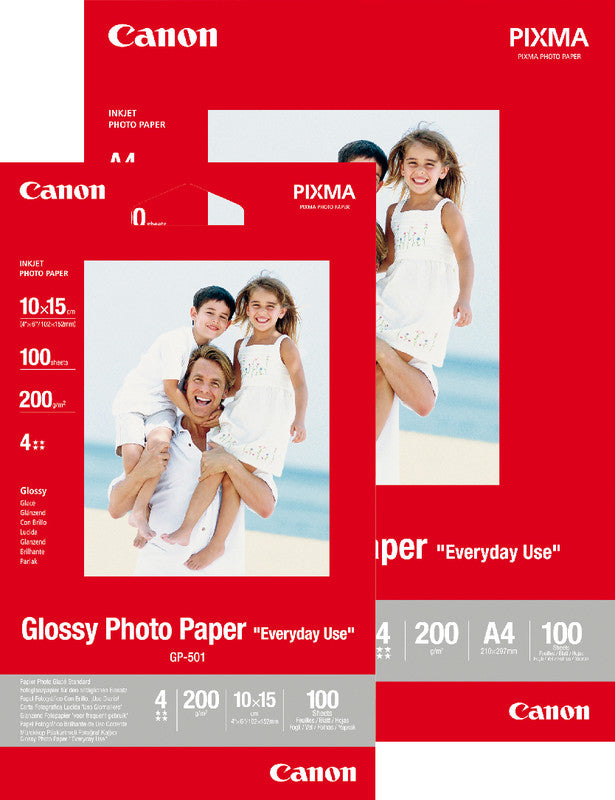 Canon Fotopapier – glänzend, 100 × 150 mm, 200 g/m², 100 Blatt, einseitig – für Inkjet-Drucker