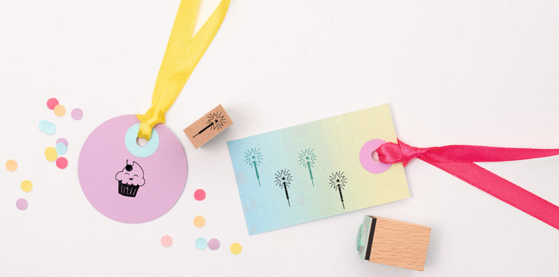 Folia Motivstempel-Set – Happy Birthday, 11 Teile, Kissen sortiert